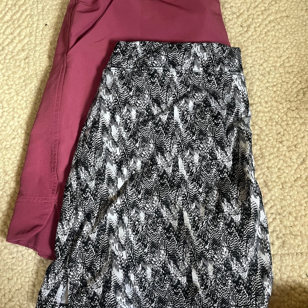 Stylish Workout Skorts,2 pair Pink and Black White Patterned